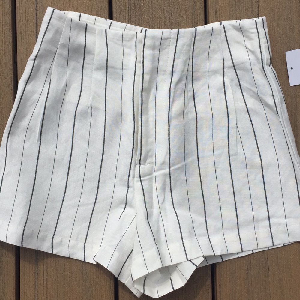 Small white with black stripes shorts